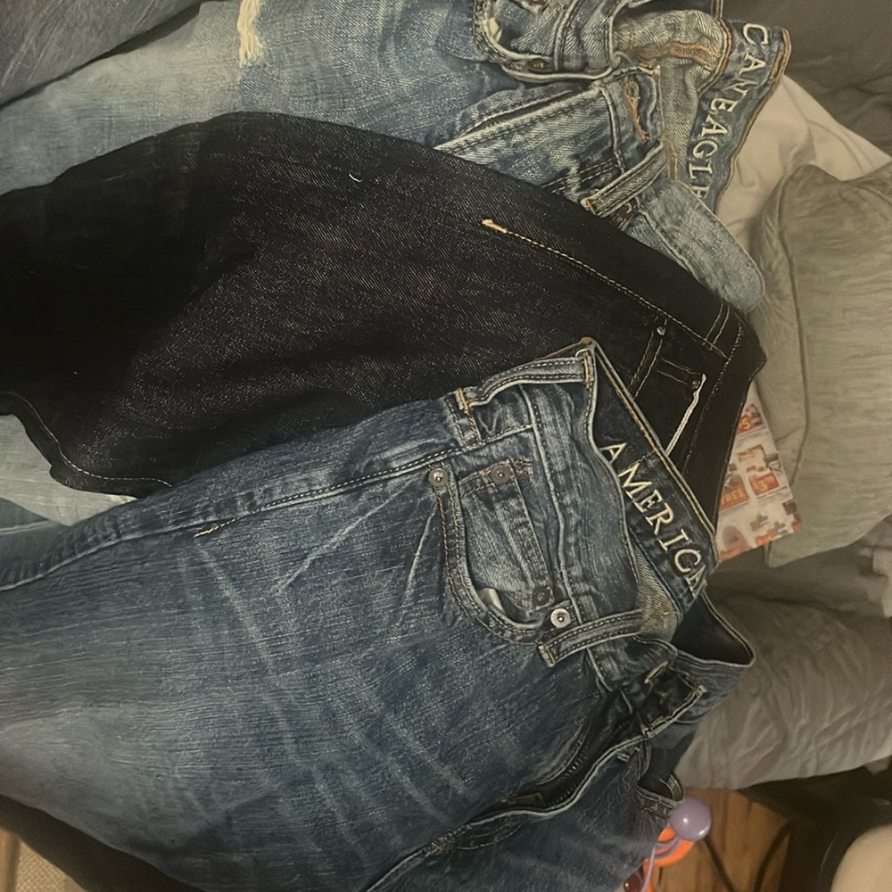 7 pair of American Eagle unisex jeans size 26/28 mixed relaxed fit & straight-